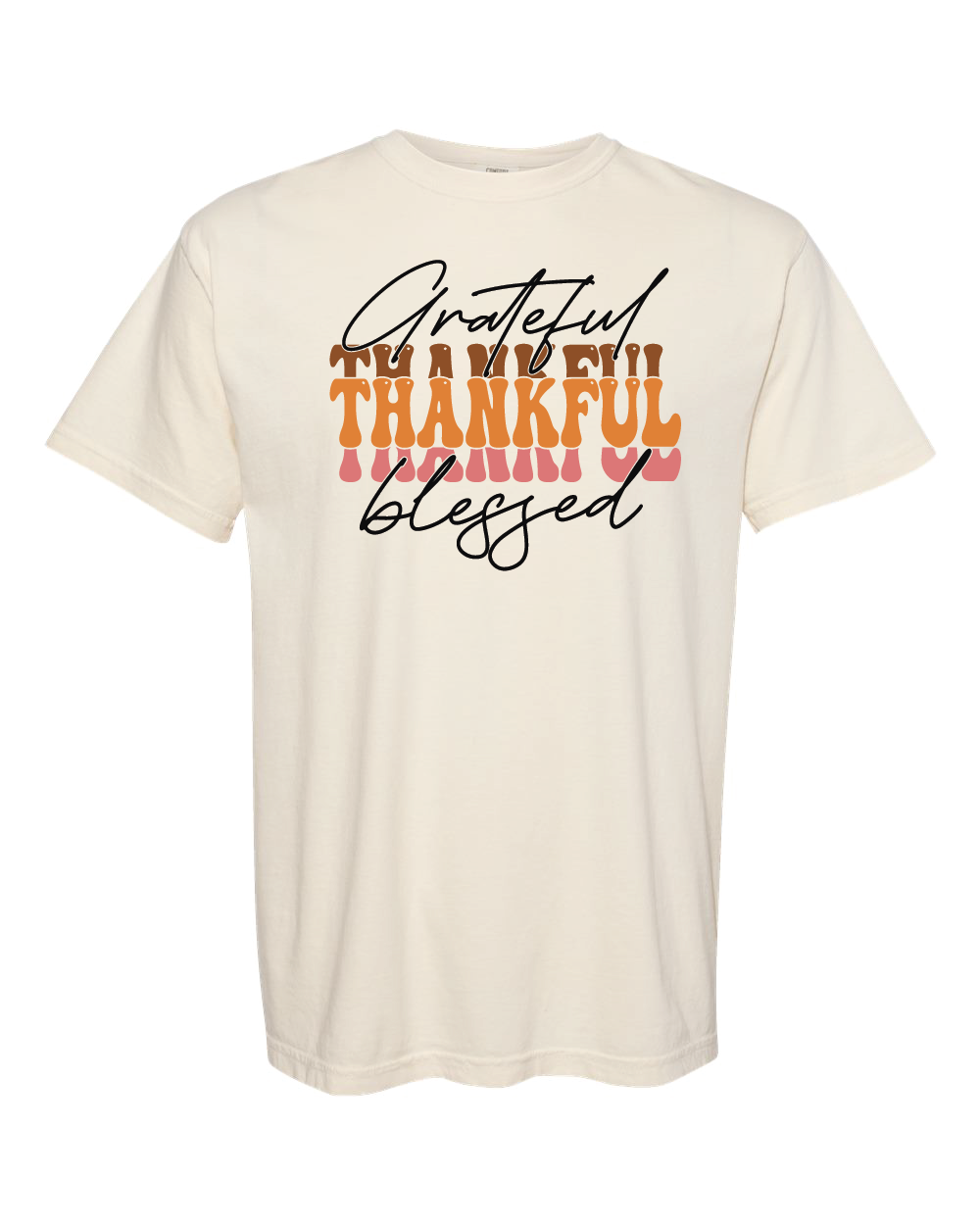 Grateful Thankful Blessed Short Sleeve