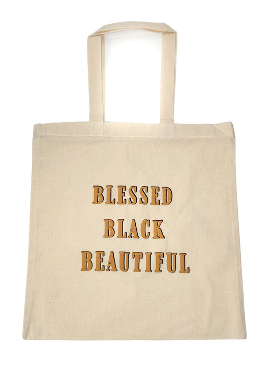 Two-Toned Blessed Black Beautiful Tote